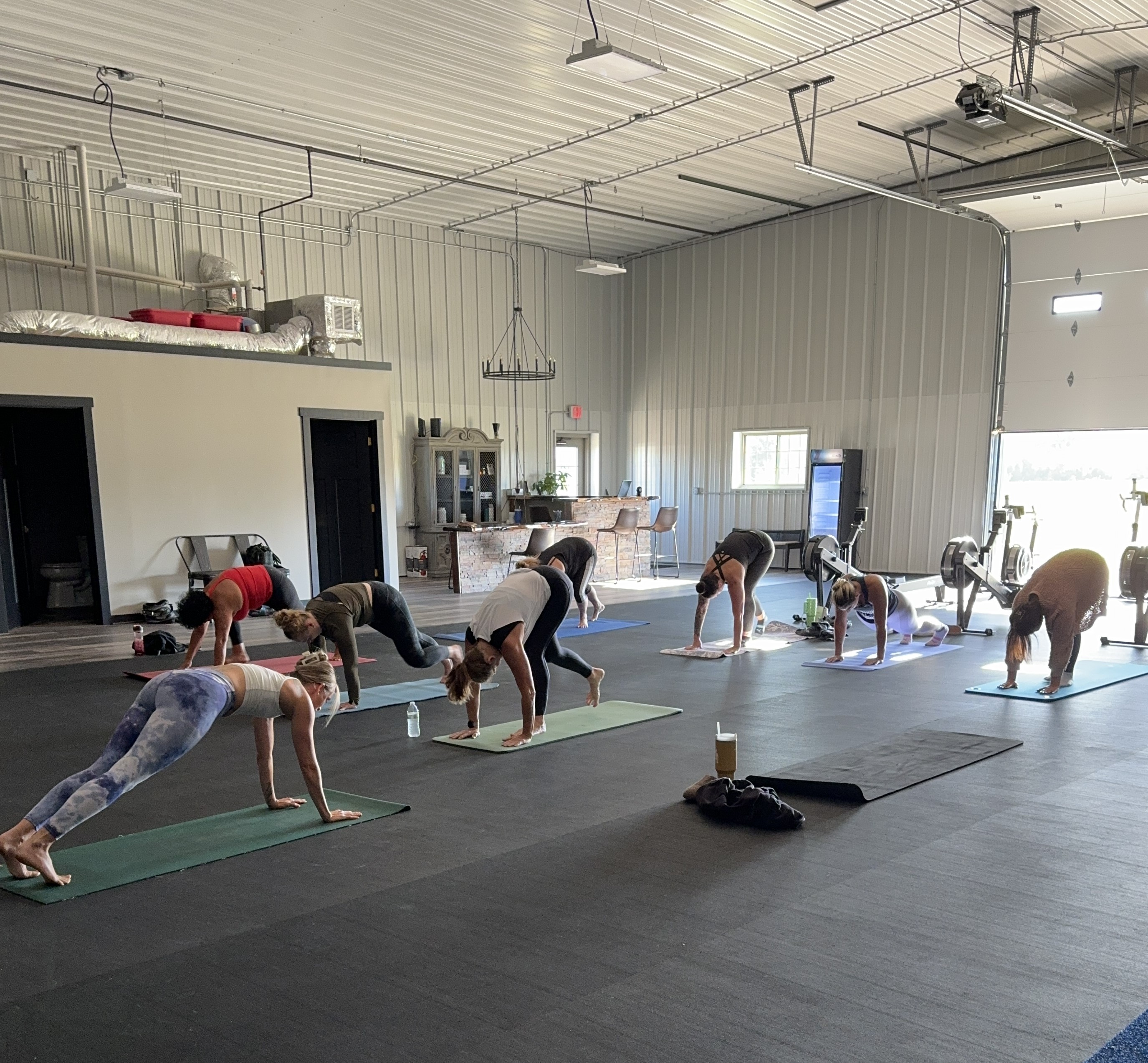 A person performing yoga