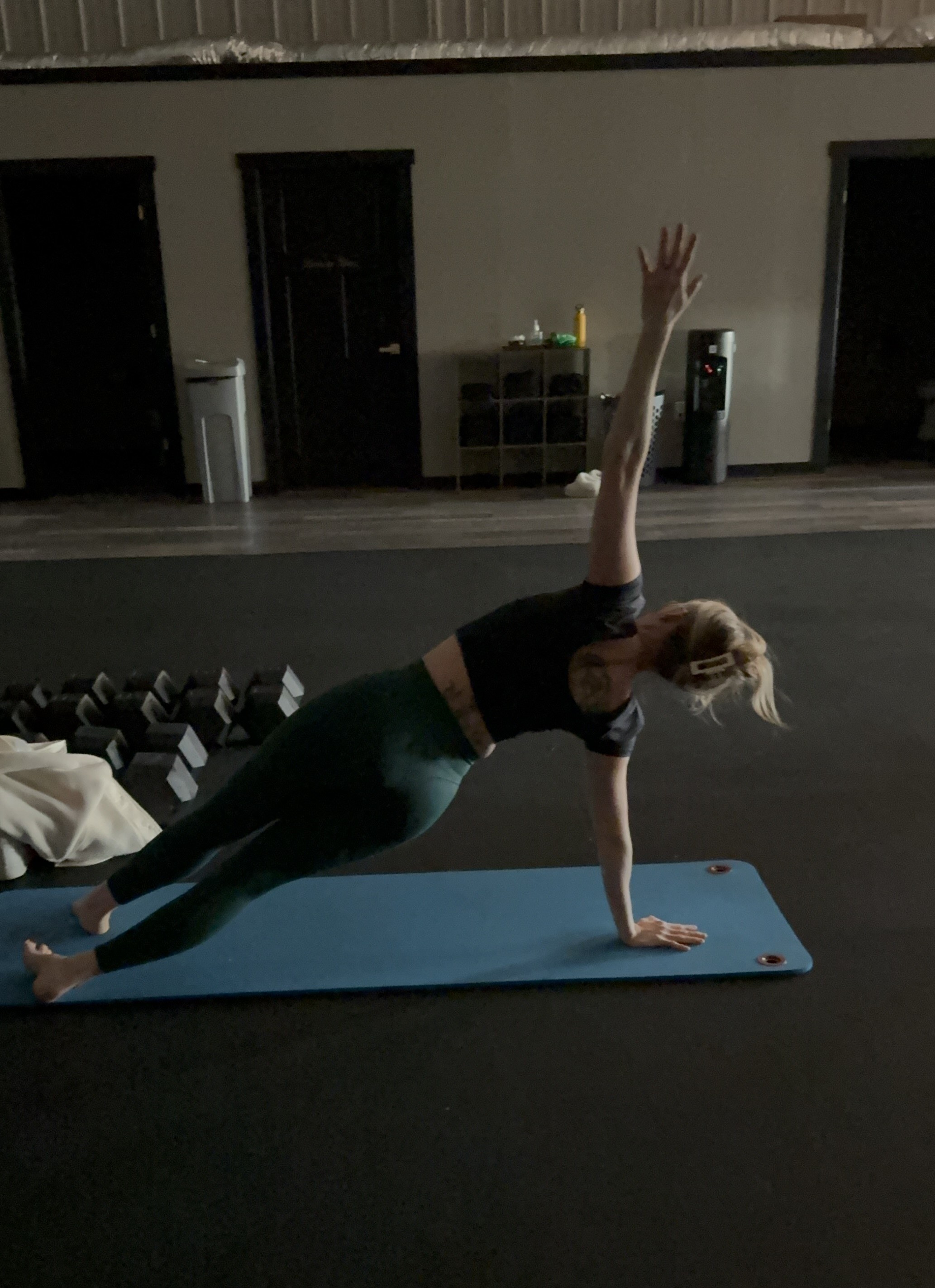 A person performing yoga